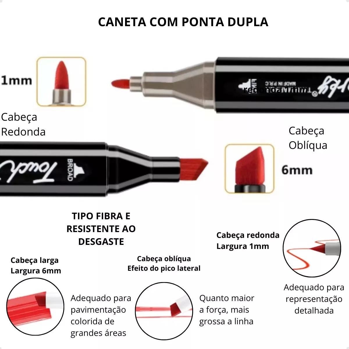 2x Livros de Colorir Bobbie Goods Capa Dura + 120 Canetinhas Touch