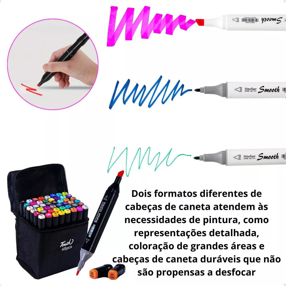 2x Livros de Colorir Bobbie Goods Capa Dura + 80 Canetinhas Touch