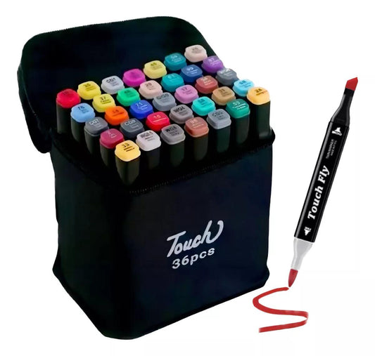 Conjunto Canetinhas Touch Ponta Dupla 36 Cores